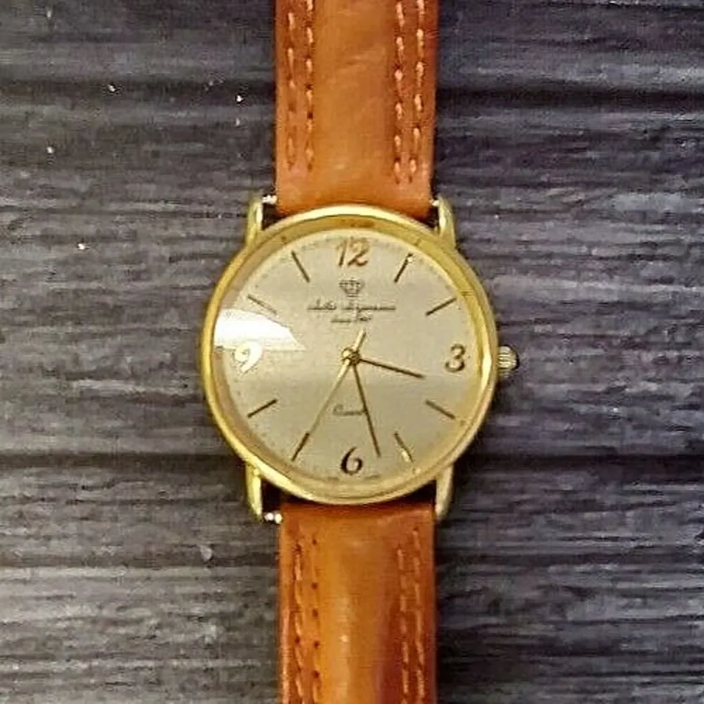 Rare Vintage Jules Jurgensen Gold Men’s 4673 Champaign Quartz Date‎ Wristwatch!